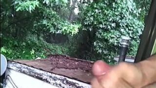 Amateur Male Jerking Out A Window - porn video