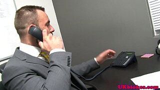British muscular stud sucks off his boss - porn video