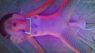 Hot Blonde In White Stockings Moans In a Puddle Of Cum While She Is Getting Orgasm With a Huge Cock - porn video