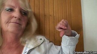 Old blonde is picked up for a good fucking - porn video