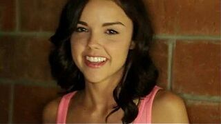 Brunette fucks oiled cock in pov - porn video