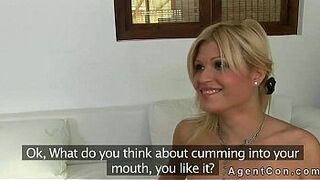 Fake agent fucks small tits blonde amateur babe - porn video